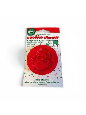 Wilton Santa Claus Embossed Red Plastic Cookie Stamp